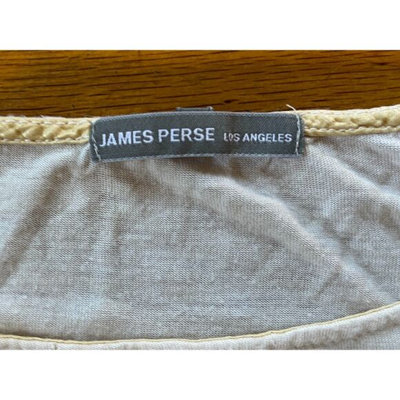 JAMES PERSE Los Angeles Cream Silk Rayon Rusched T Shirt Tee  Women's Size 4 XL - Picture 4 of 12